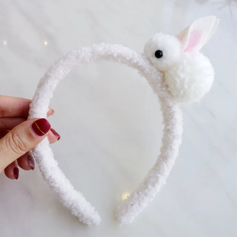 

2019 New Children's Rabbit Headbands Velvet Solid Color Headwear Baby Cute Cartoon Hair Bands Girls Hair Accessories Sweet Gifts