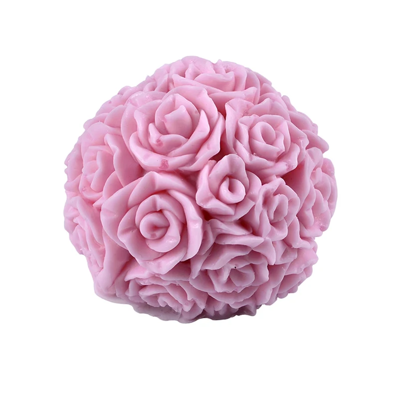 

Silicone Soap Candle Mold 3D Rose Ball Shape DIY Handmade Resin Craft Mould
