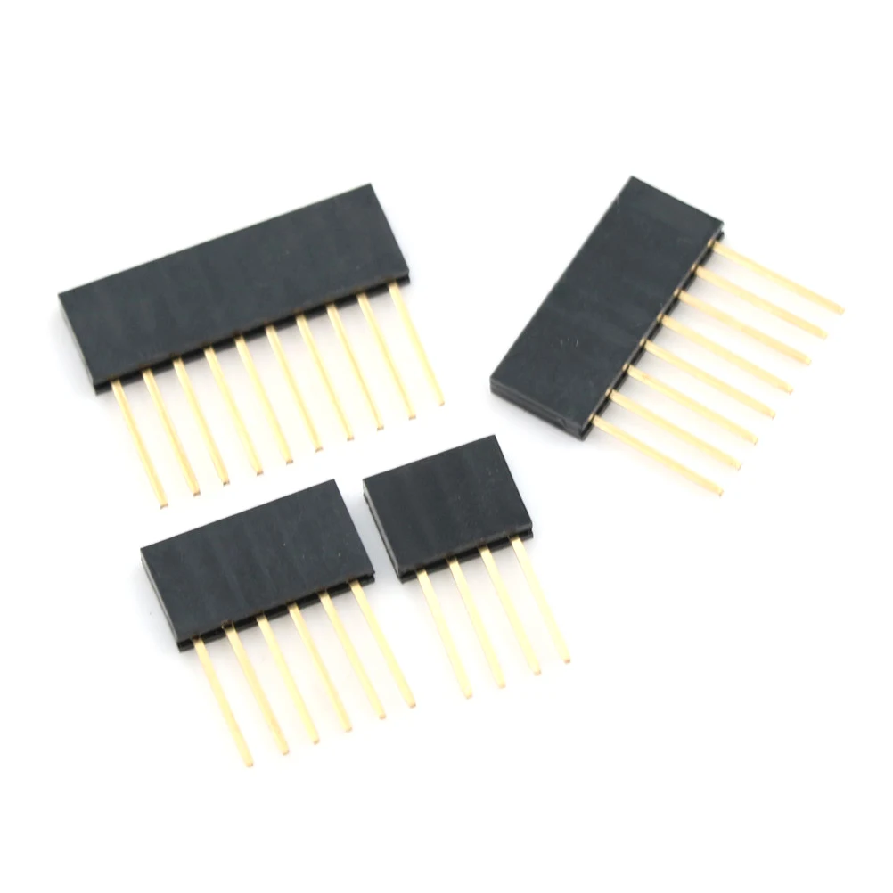 10 шт. штабелируемые длинные ноги Женская заголовка для Arduino Щит 4/6/8/10 пин 2 54