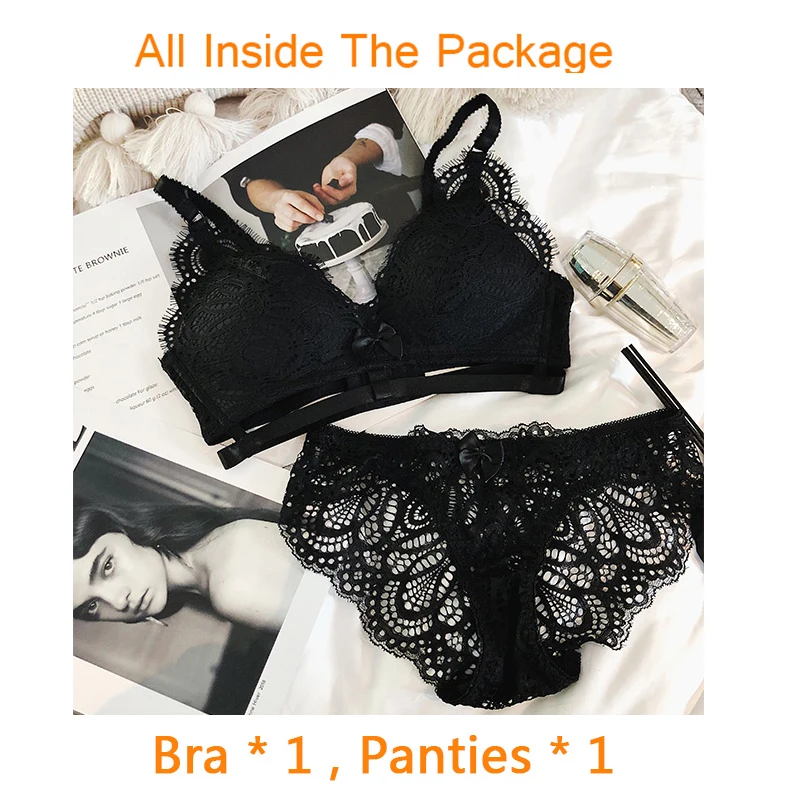 Новый сексуальный комплект нижнего белья хлопок пуш ап бюстгальтер и трусики
