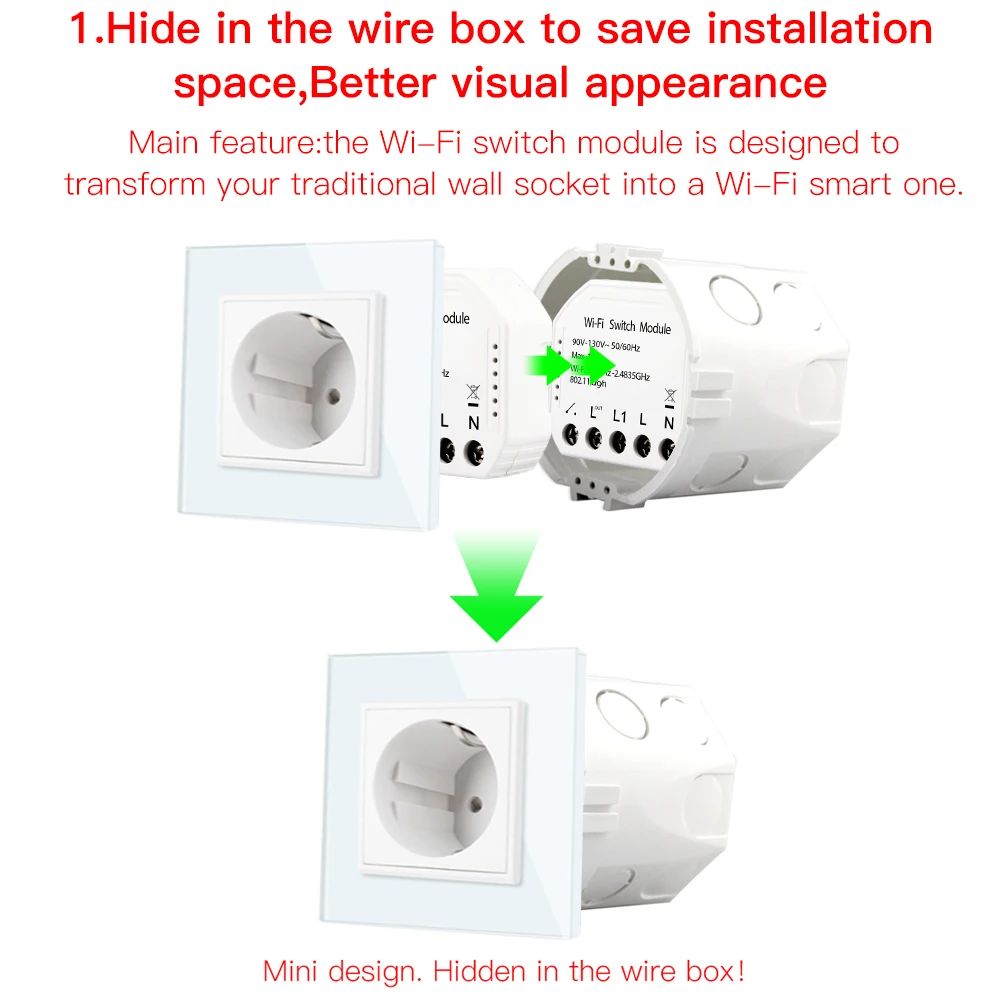 Умный Wi-Fi светильник DIY Smart Life/приложение Tuya с дистанционным управлением 1/2, 1 переключатель, работает с Alexa Echo Google Home