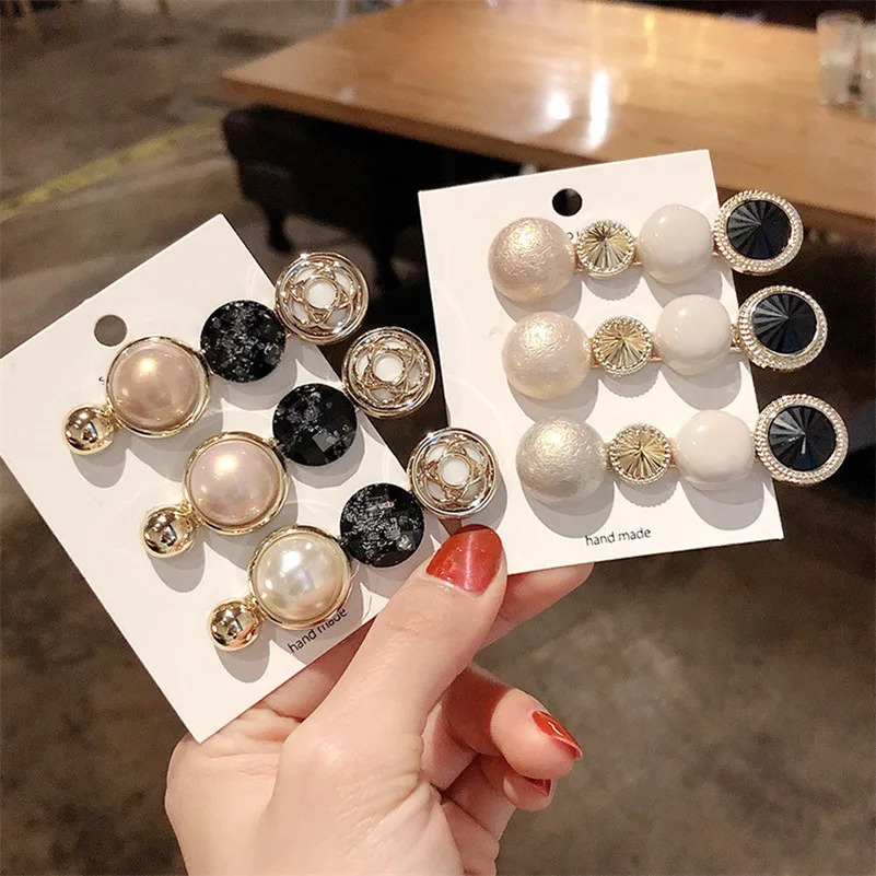 Заколки для волос в корейском винтажном стиле с имитацией Агата| |