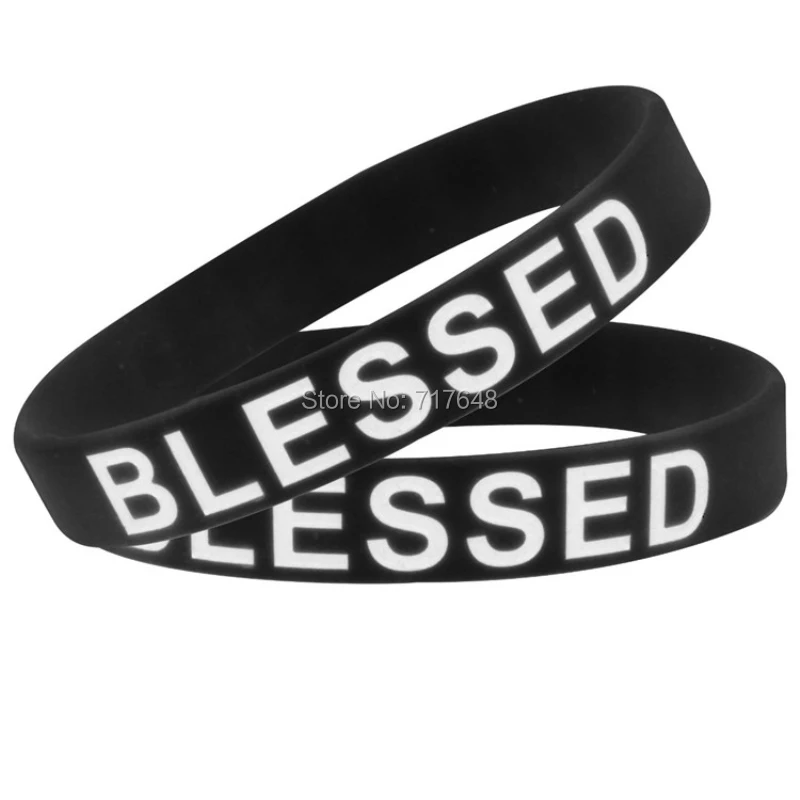 Силиконовый браслет blessed черный и белый 1 шт. бесплатная доставка | Украшения