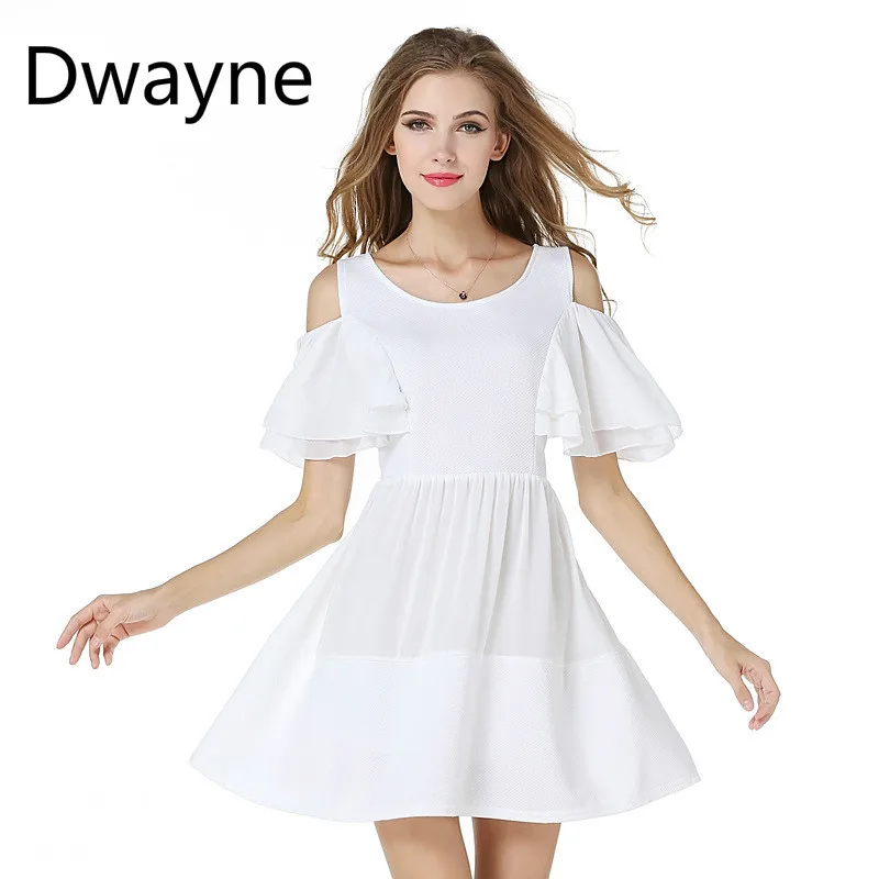 Летнее элегантное белое платье без бретелек Рог рукава шифон tiwnset Стиль тонкий