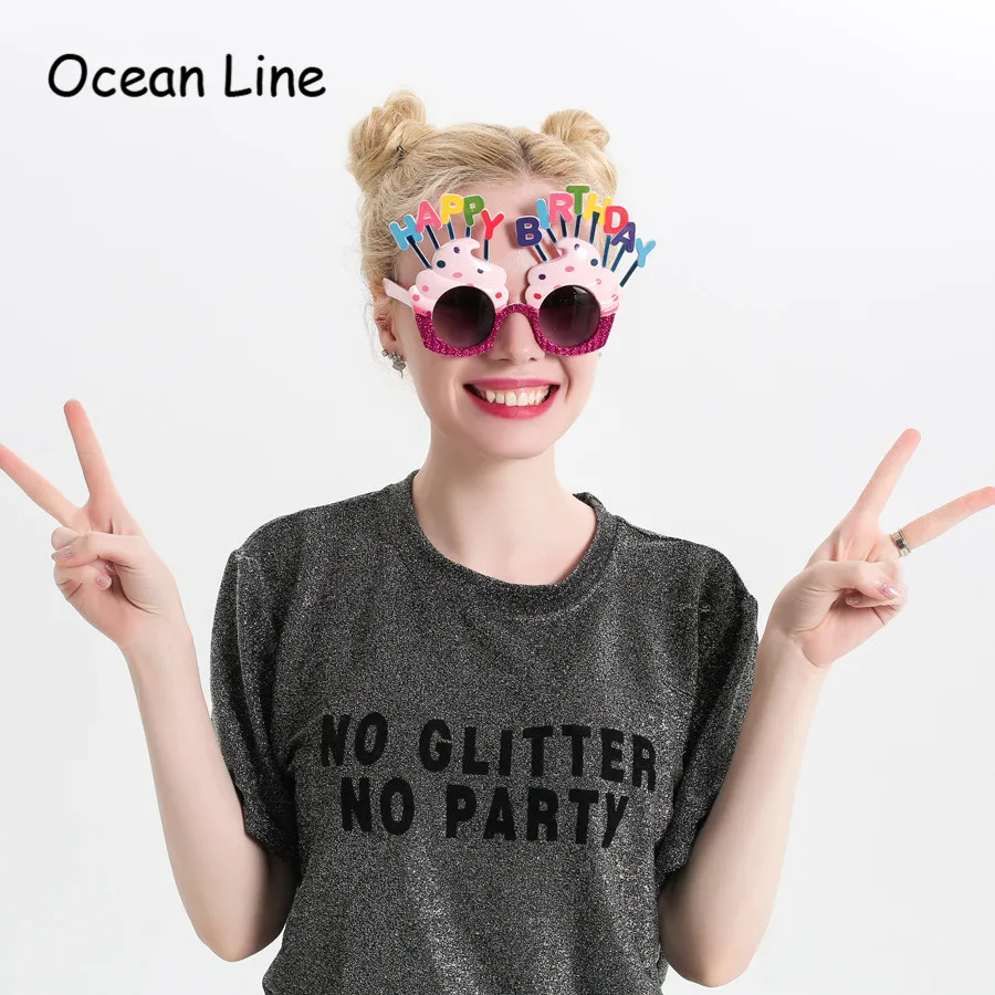 Карнавальные очки для дня рождения в виде двух порций мороженого с надписью.|glasses