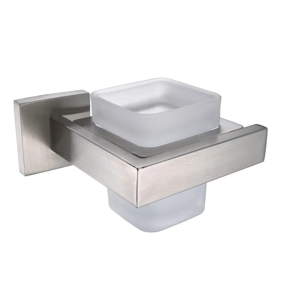 

AUSWIND Wall Mount Solid Square Toothbrush holder Stainless Steel Bathroom Tumbler Bathroom Hardware Sets FV6