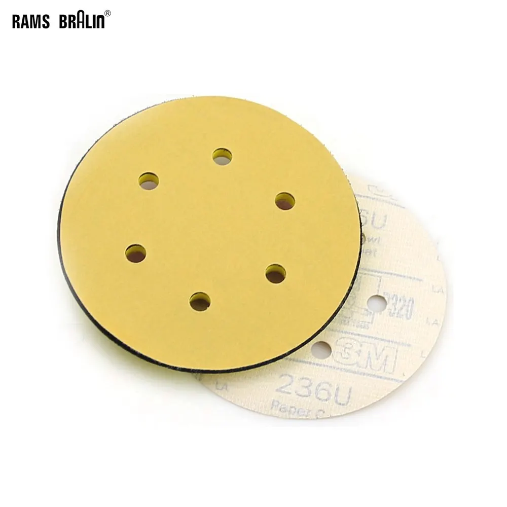 6" M8 Air Sander Pad Nozzle + 236U P120 P320 P240 Sanding Disc for Car Polishing Wall Grinding