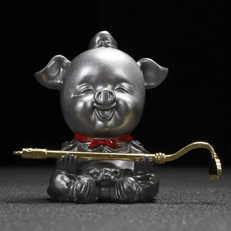 Милые статуэтки свиньи Обесцвечивающие полимерные золотые серебряные чайный