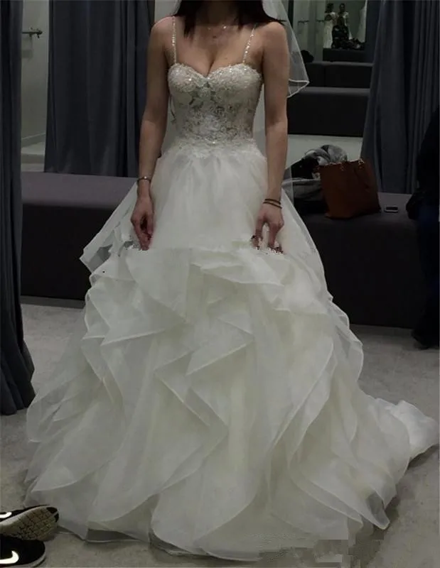 Кружевной лиф с блестящими бусинами а силуэт свадебные платья 2020 прозрачные