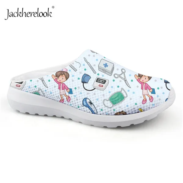 H5806CA Jackherelook/Новинка года; женские сандалии; Летняя обувь из дышащего сетчатого материала; шлепанцы с принтом медсестры; домашняя обувь без застежки; пляжные лоферы - Цвет: H5806CA
