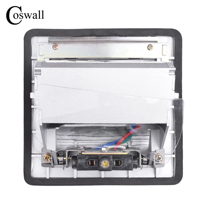 Coswall Вся Алюминиевая серебристая Панель открывающаяся напольная розетка