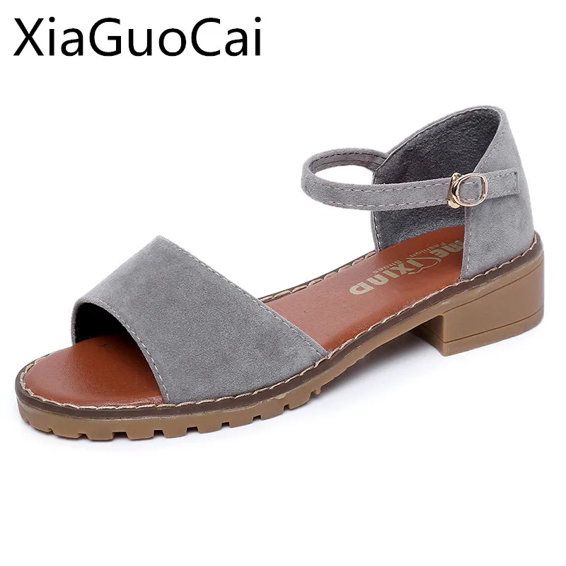 Женские босоножки из нубука туфли с открытым носком на расширяющемся книзу