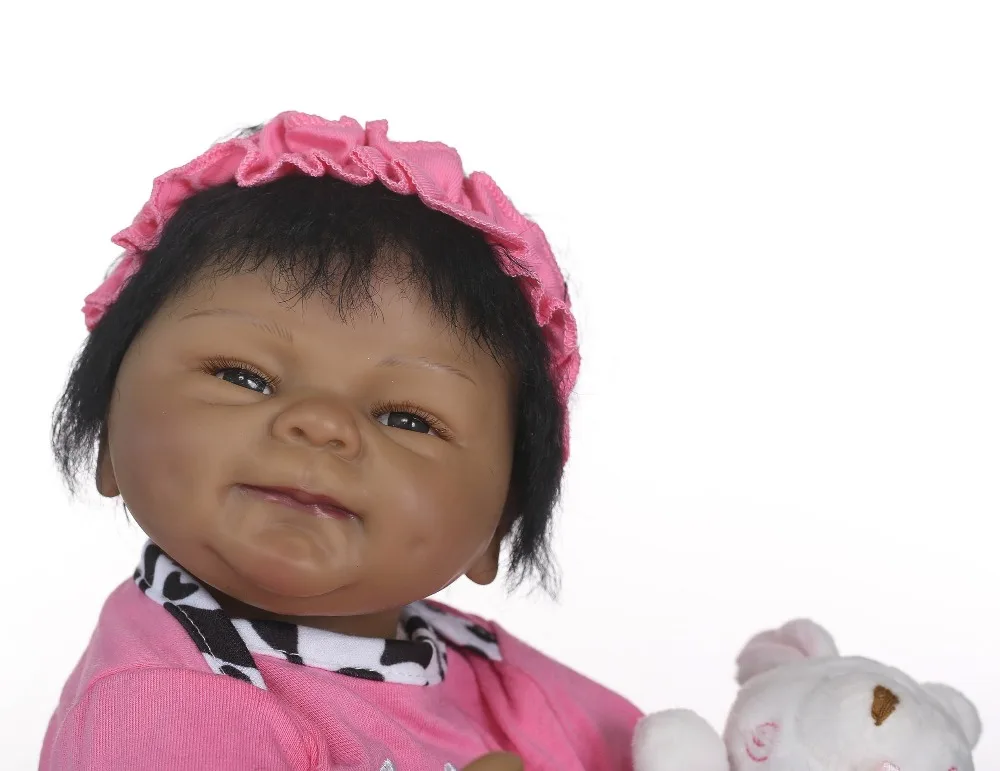 NPK 18 Inch Indian Style Vinyl Silicone Reborn Baby Doll Birthday Gift Bebe Boneca Black Skin Girl Toy Educational Dolls | Игрушки и