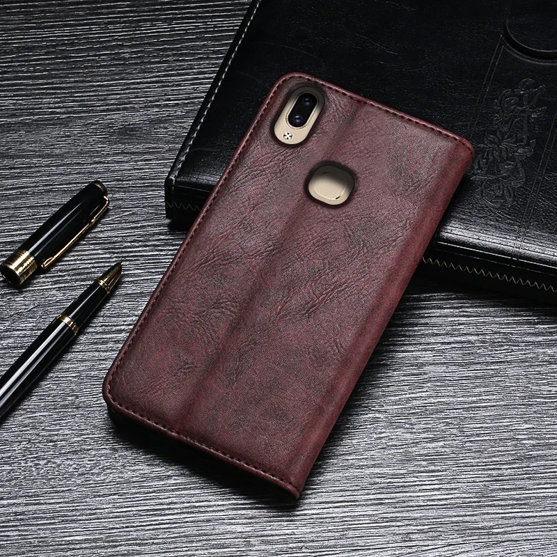 IDEWEI для Vivo V9 чехол Роскошный кожаный флип Y85 защитный телефона Ретро задняя