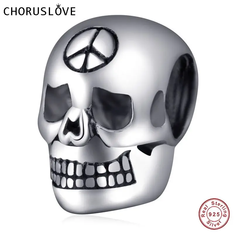 Choruslove античный Стерлинговое Серебро 925 пробы Специальный череп бусины подходят