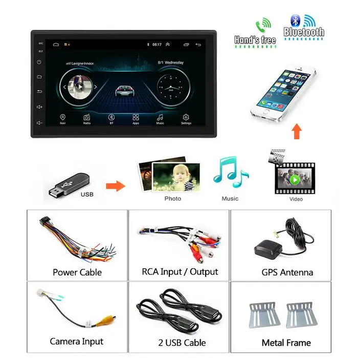 Podofo " 2Din Android 8,1 автомобильный dvd-плеер для Nissan Volkswagen TOYOTA Honda KIA hyundai Lada Renault mazda универсальный автомобильный радиоприемник