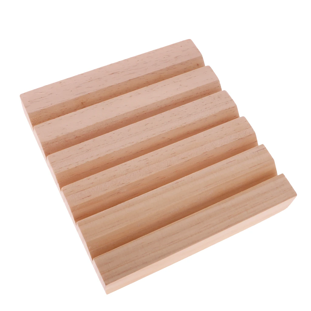 Простой Неокрашенный деревянный держатель-органайзер для обручальных колец и