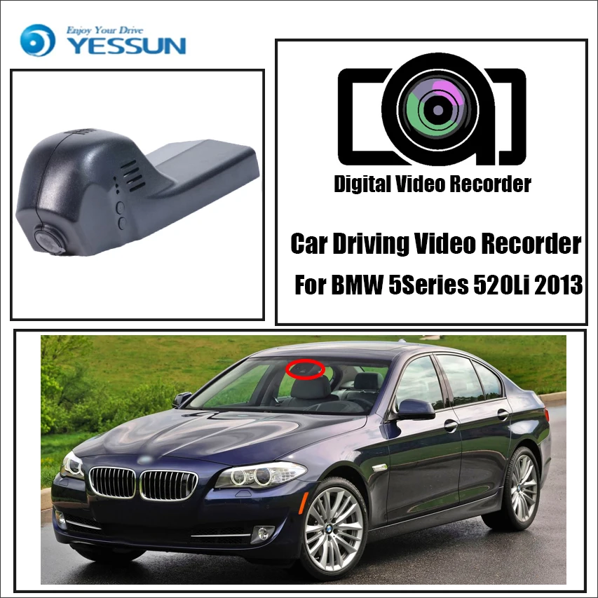 Мини видеорегистратор YESSUN для BMW 5 520Li 2013 Wi Fi Full HD 1080P|dash cam video|dash video recorderdash |