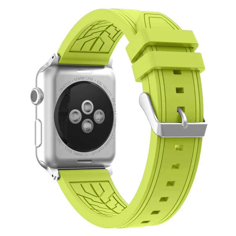 Смешанный полосатый цветной спортивный ремешок для Apple Watch 38 мм 42 мм мягкий силиконовый ремень Сменные часы полосы для iwatch серии 3/2/1