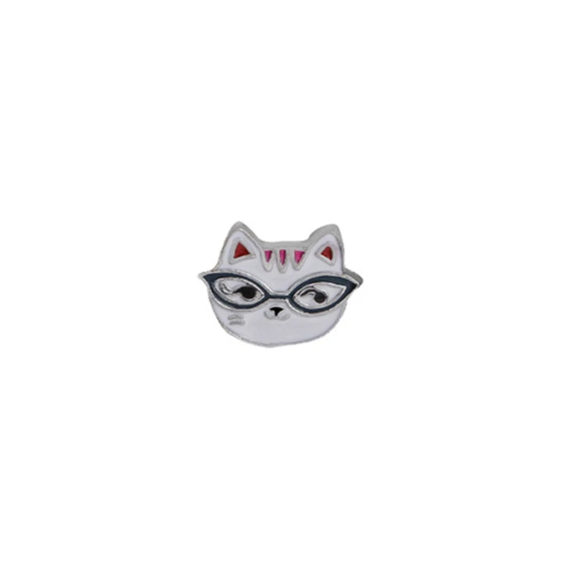 Cat Face 2 1-4 шт./набор, Милая брошь в виде животных из мультфильма, белая, черная, кошка, лошадь, собака, эмалированные булавки для женщин, рубашки, значок, булавка, модное ювелирное изделие, подарки - Окраска металла: Cat Face 2