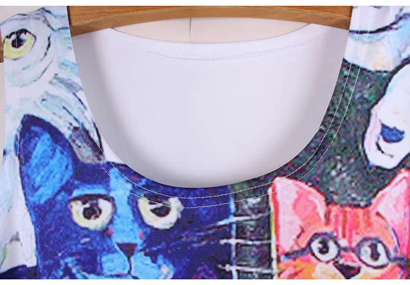 Модное женское мини-платье со множеством кошек летние платья для девочек