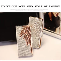 luxury fashion bling diamond feather filp wallet leather case cover for samsung galaxy note 20 10 9 8 s20 ultra s10e 98 plus