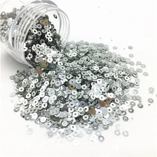 Silver 3000 шт Блестки 3 мм, плоские круглые ПВХ неупакованные блестки раззноцветные часы крафтовые украшения на свадьбу Одежда Платье колпачки для обуви DIY аксессуар - Цвет: Silver