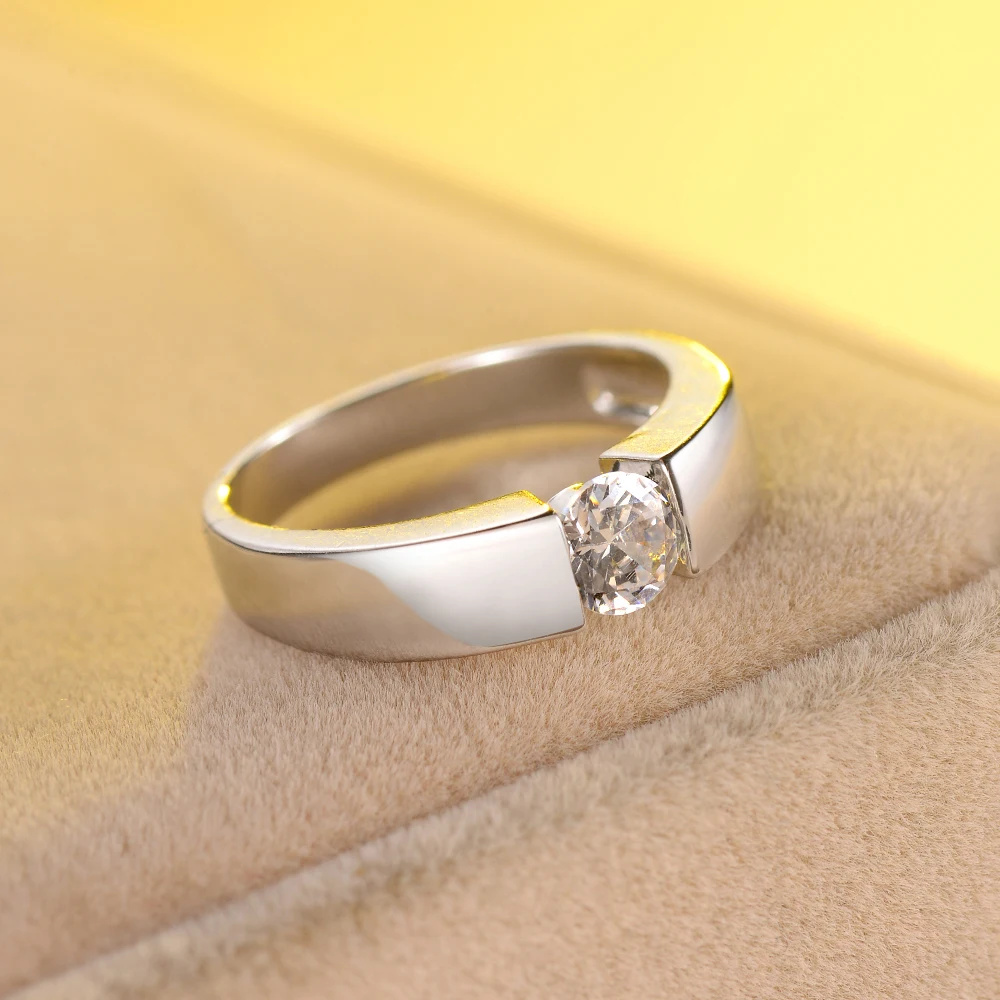 Серебряное кольцо модное Ювелирное для женщин и мужчин простое посеребренное |