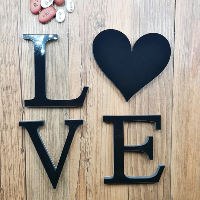 Буквами акриловые Творческий 3D зеркала стены Стикеры алфавит для изготовления