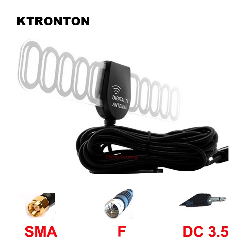 SMA / F DC 3.5 Connector Car DVB-T T2 ISDB-T Digital TV Active Antenna Auto Aerial with Amplifier Booster for Box Radio | Автомобили и
