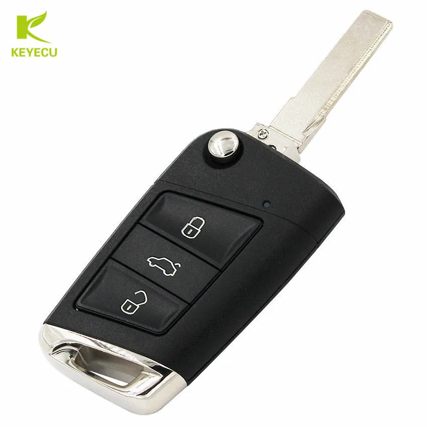 KEYECU Aftermarket Замена Флип дистанционного брелока 3 кнопки 753BC для Volkswagen MQB Golf VII MK7, для Skoda Octavia A7