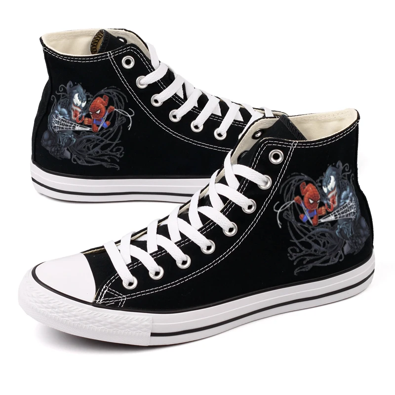 Женская Повседневная парусиновая обувь с высоким берцем и принтом в виде героев