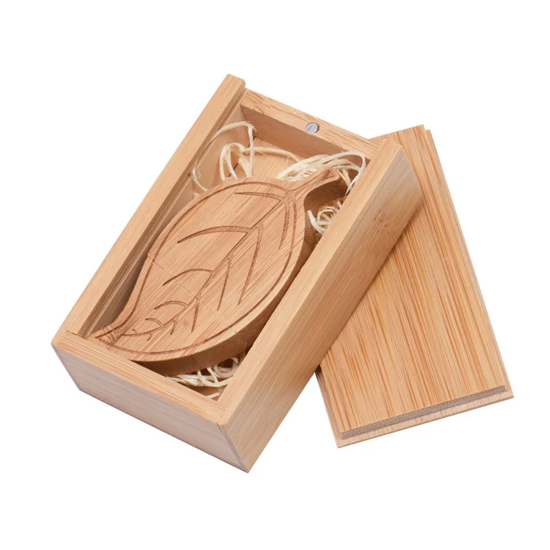 JASTER pendrive Акция 10 шт. бесплатный логотип деревянная форма листа u-диск USB+ коробка USB 2,0 4 ГБ/8 ГБ/16 ГБ/32 ГБ/64 Гб флэш-накопитель - Цвет: Carbonized USB BOX