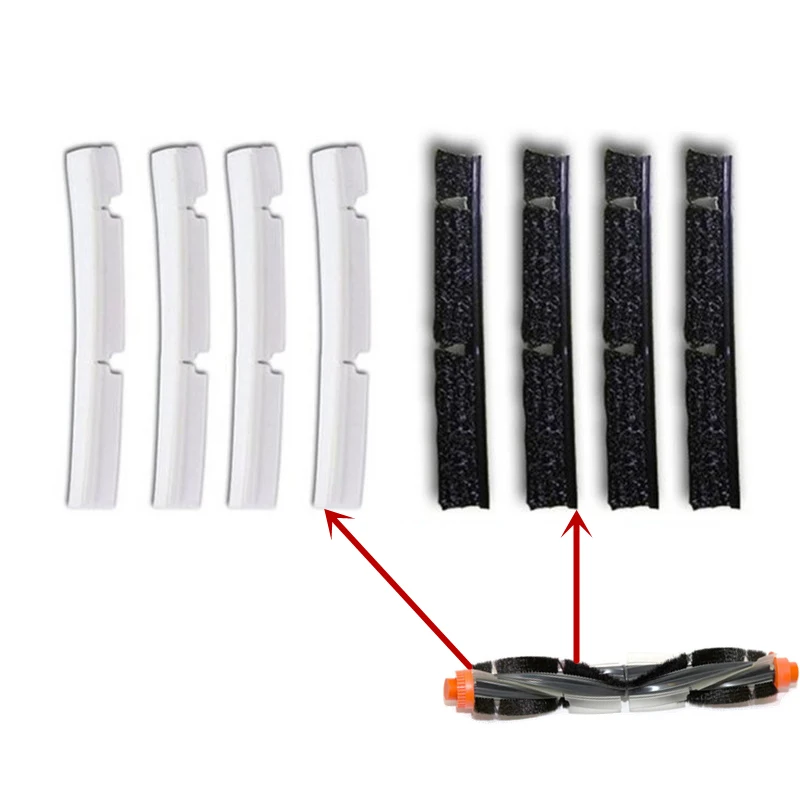 

4* Brushes + 4* Silicone Blades for Neato Combo Brush XV-21 XV Signature Pro XV 11 12 14 Automatic Replacement patrs Accessory