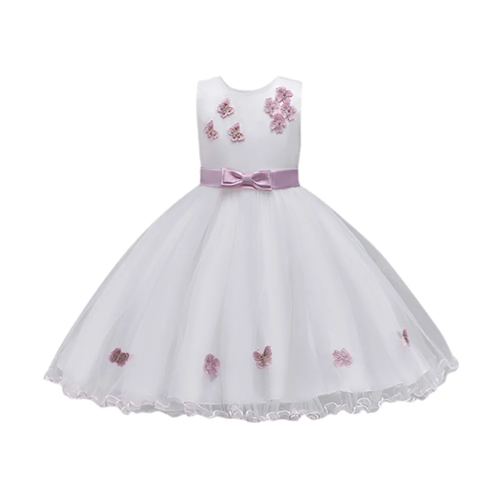 Платье подружки невесты с бантом для маленьких девочек праздничное платье дня