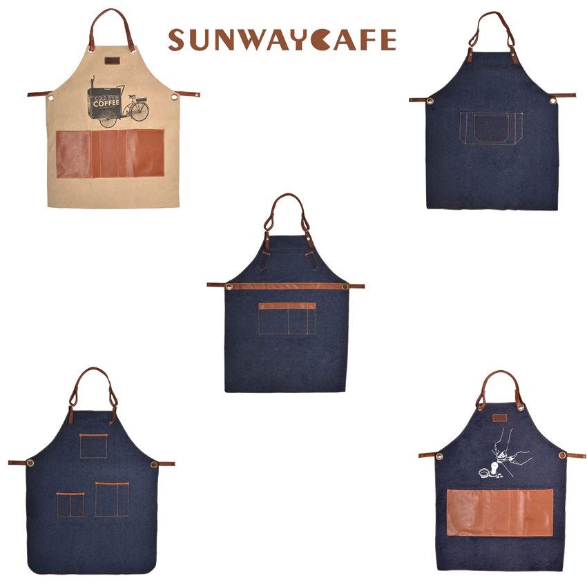 Кухонный Фартук для приготовления пищи с регулируемым хлопковым ремешком и