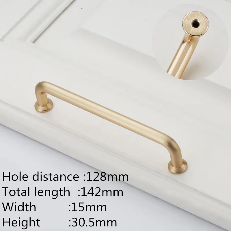 Copper brushed 128mm KK& FING Европейский цинковый сплав Медный матовый шкаф ручки и ручки кухонный шкаф дверные ручки для гардероба мебельная фурнитура - Цвет: Copper brushed 128mm