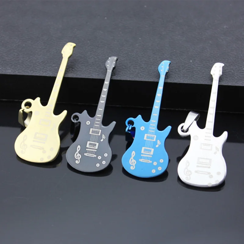 Ожерелье с подвеской в виде гитары из нержавеющей стали|women jewelry|necklace stainless steelcharm