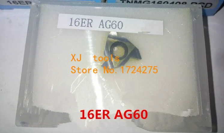 

Free shipping 2PCS 16ER AG60/16ER AG55 PCD Inserts , CNC PCD diamond inserts For Lathe Tools For SER/B-SER Turning Tools
