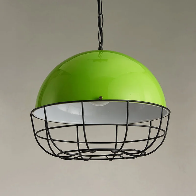 Beste Vintage Opknoping Lamp E27 Ijzer Lampen Bar Art Suspension Armatuur Indoor LED Hanglampen Groen Ijzer Lampenkap Hanglamp