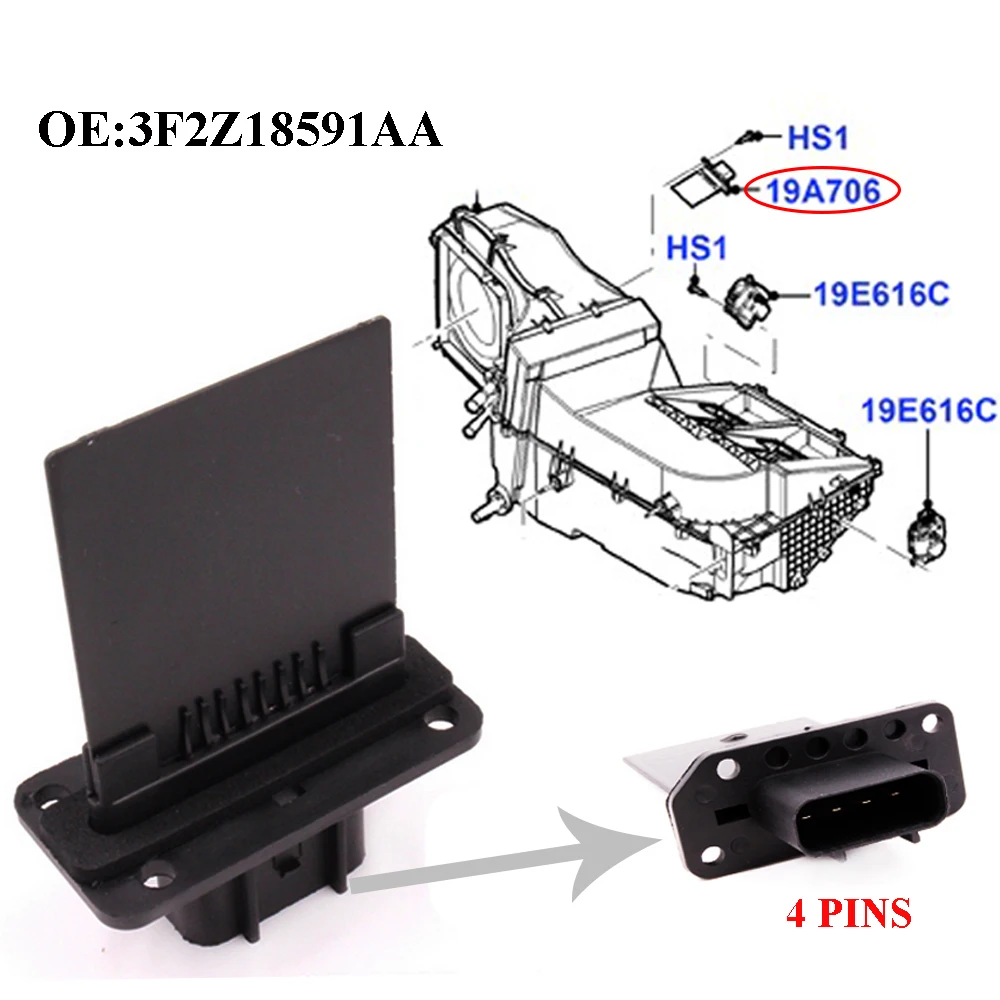 JEAZEA 3F2Z18591AA 3P2H 19A706 AB воздуходувка резистор двигателя для Ford Expedition F 150 Fiesta Mustang 2005 2010