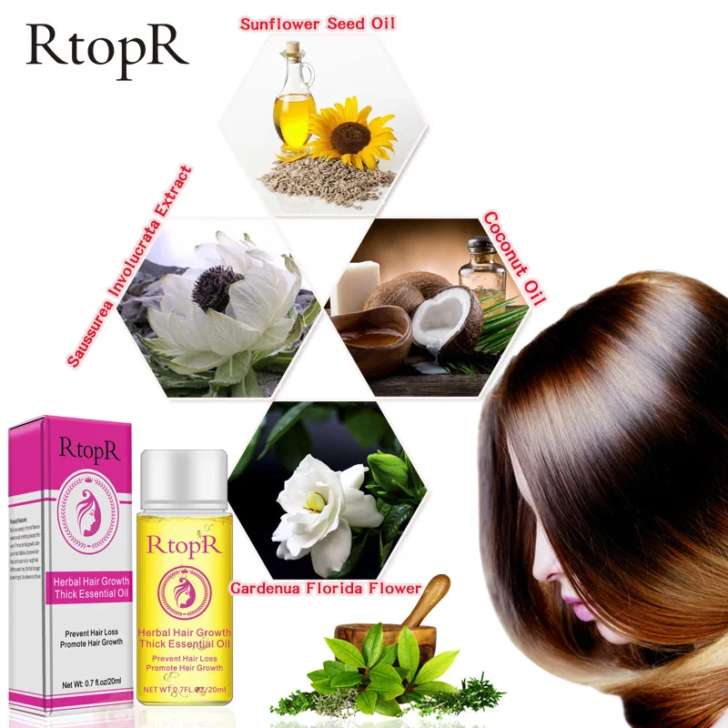 Густое эфирное масло для роста волос 20 мл против выпадения уход за кожей головы