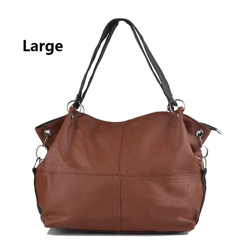 Large brown Хит! Женская сумка, специальное предложение, Сумки из искусственной кожи, женская сумка-мессенджер/комбинированные винтажные женские сумки через плечо - Цвет: Large brown