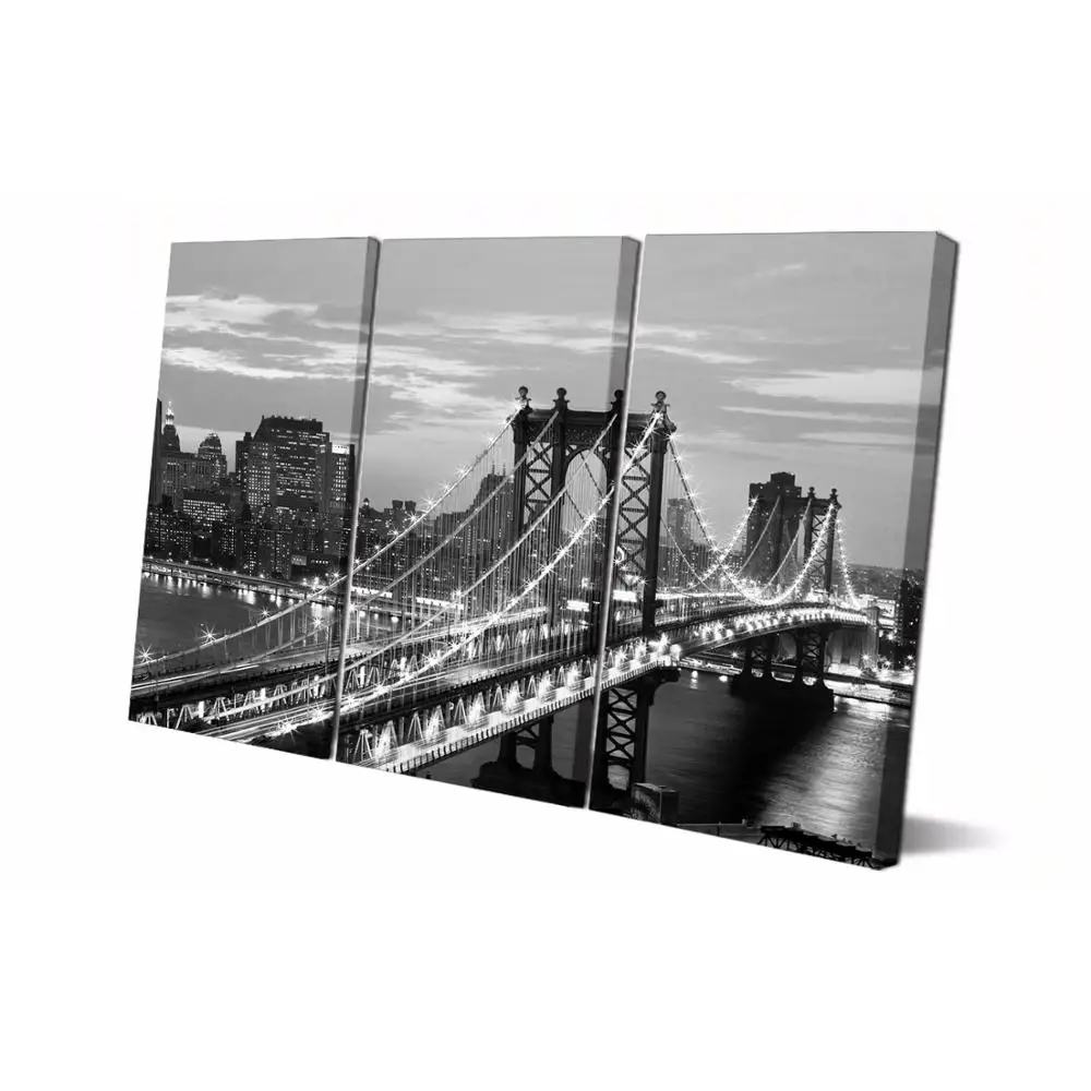 

Drop shipping 3 Panel printed painting City Painting Canvas Wall Art Picture Home Decoration Living Room Modern painting LS303