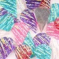 Стразы из тайваньской смолы для работы с родными бусинами, круглые кристаллы AB, рыбья чешуя, камни из смолы, кабошон, 2 отверстия, 50 шт./лот