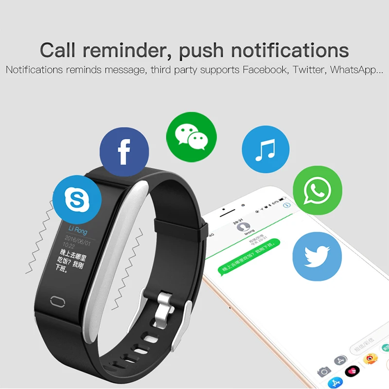 

B11 Smart Bracelet Activity Fitness Tracker Band Heart Rate Blood Pressure Monitor Watch Sports Smart Wristband for Android IOS