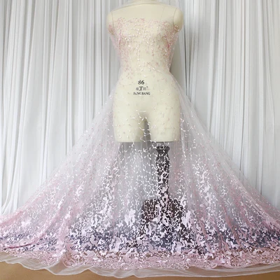 7 Pink off white bot Многоцветная кружевная ткань, вышивка, кружево, свадебное платье, ручная работа, сделай сам, украшение одежды, аксессуары для шитья - Цвет: 7 Pink off white bot