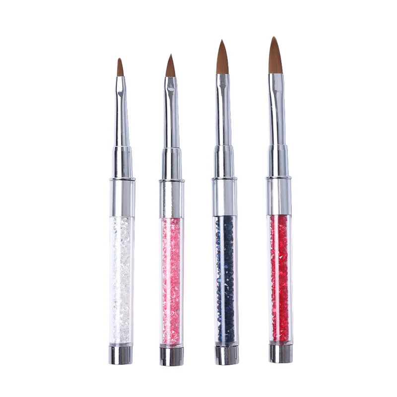 Маникюрные инструменты четырехгранная цветная дрель-труба кристальная ручка