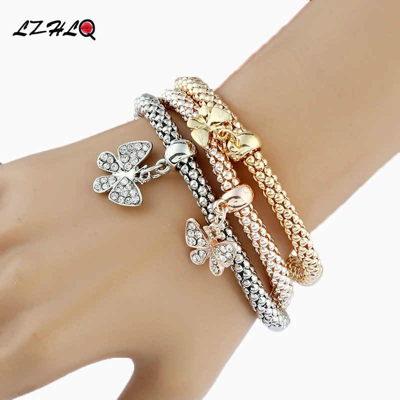 Бренд lzhlq модный браслет с подвесками бабочки модная Многослойная Металлическая