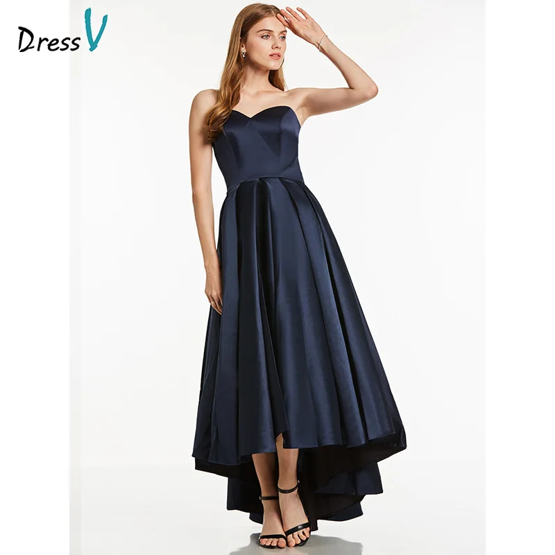 Dressv темно-синее длинное вечернее платье Дешевое без бретелек с рюшами без рукавов свадебное вечернее платье ТРАПЕЦИЕВИДНОЕ вечернее платье es